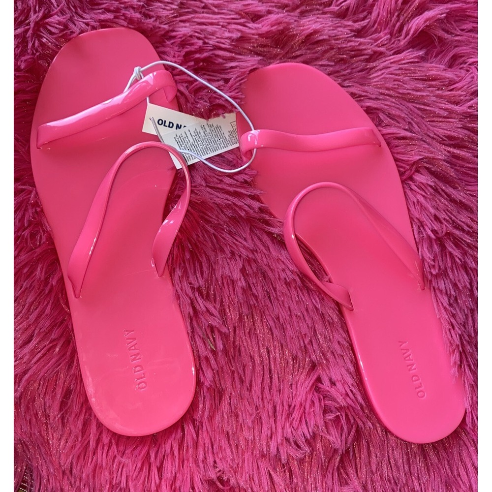 OLD NAVY JELLY SLIDE SANDALS NEW SIZE 10 PINK‎
